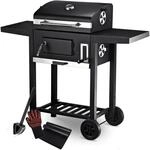 DELUKE Holzkohlegrill mit Deckel OLLI mit Grillmatte B&uuml;rste Handschuhe...