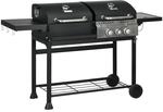 Outsunny Grillwagen Verzinkter Stahl Edelstahl Schwarz 161L x 53B x 101H cm