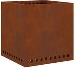 vidaXL Rauchfreier Feuerkorb Braun 48 x 48 x 50 cm Wetterfeststahl 858987