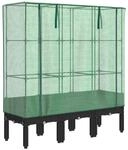 vidaXL Hochbeet mit Gew&auml;chshaus-Aufsatz Rattan-Optik 120x40x140 cm 4015820