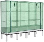 vidaXL Hochbeet mit Gew&auml;chshaus-Aufsatz Rattan-Optik 160x40x140 cm 4015849