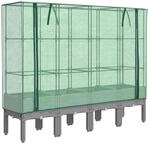 vidaXL Hochbeet mit Gew&auml;chshaus-Aufsatz Rattan-Optik 160x40x140 cm 4015863