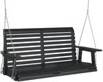 vidaXL Hollywoodschaukel mit Metallketten Schwarz Massivholz Tanne 2157572