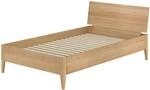 Erst-Holz Einzelbett Metallfrei 120 x 200 cm Massives Buchenholz Konische F&uuml;&szlig;e