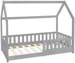 ML-Design Kinderbett 80x160 cm mit Rausfallschutz Lattenrost Hellgrau