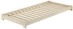 Erst-Holz Unbehandeltes Bodennahes Einzelbett 90 x 200 cm Fichte Modell 85...