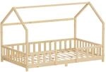 ML-Design Kinderbett 120x200 cm mit Rausfallschutz Natur Kiefernholz