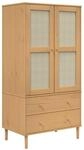 vidaXL Kleiderschrank SENJA Rattan-Optik Braun 90x55x175cm Kiefernholz