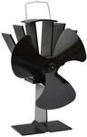 vidaXL Ofenventilator W&auml;rmebetrieben 3 Bl&auml;tter Schwarz 51240