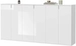 Inn.Furn Sideboard Wei&szlig; Hochglanz 183 cm 6-t&uuml;rig SystemX