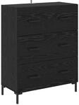 vidaXL Sideboard mit Schubladen Schwarz Eichen-Optik 69,5 x 34 x 90 cm 881506