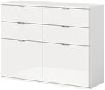 Inn.Furn Kommode in Wei&szlig; Hochglanz 110 cm SystemX