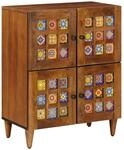 vidaXL Sideboard mit Speicher Walnuss 60 x 33 x 75 cm Massivholz Mango 4018250