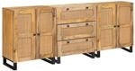 vidaXL Sideboard 3 Stk Braun 180 x 33 x 75 cm Massivholz Mango 3310059