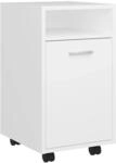 vidaXL Beistellschrank mit Rollen Wei&szlig; 33x38x60 cm Holzwerkstoff