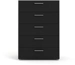 ebuy24 Petra Kommode mit 5 Schubladen Mattschwarz