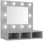 vidaXL Spiegelschrank mit LED Betongrau 60x31,5x62 cm 808886