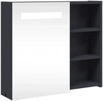 vidaXL Spiegelschrank mit LED-Beleuchtung Grau 60x13x52 cm 357970