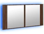 vidaXL LED-Spiegelschrank Braun Eichen-Optik 90x12x45 cm Acryl 834969