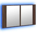 vidaXL LED-Spiegelschrank Braun Eichen-Optik 80x12x45 cm Acryl 834953