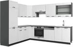 Vicco Fame-Line Eckk&uuml;che Wei&szlig; Landhaus/Anthrazit 227 x 60 cm ohne...