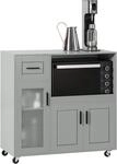 SoBuy Sideboard auf Rollen K&uuml;chenwagen Mikrowellenschrank Rollwagen FSB78-HG