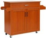 Costway K&uuml;chenwagen mit Rollen Aus Holz Braun 116 x 40 x 85 cm
