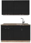 Vicco Fame-Line Singlek&uuml;che Schwarz gestreift/Goldkraft Eiche 140 cm AP Eiche...