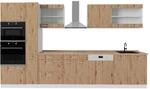 Vicco R-Line K&uuml;chenzeile Artisan Eiche/Wei&szlig; 350 cm mit HochschrankAP Eiche ohne