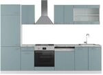 Vicco R-Line K&uuml;che Blau-Grau/Wei&szlig; 300 cm ohne Arbeitsplatte ohne E-Ger&auml;te