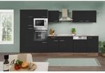 Respekta K&uuml;chenzeile KB340EYSMIGKE 340 cm Schwarz-Eiche York Nachbildung