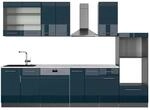 Vicco Fame-Line K&uuml;chenschr&auml;nke Dunkelblau Hochglanz/Anthrazit 300 cm mit