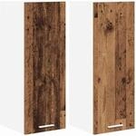 vidaXL H&auml;ngeschrank mit T&uuml;r 2 Stk Altes Holz und Wei&szlig; 30 x 31 x 80 cm 884255