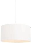 QAZQA Moderne H&auml;ngelampe Wei&szlig; mit Wei&szlig;em Schirm 50 cm Combi 1