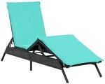 vidaXL Sonnenliege mit Kissen Schwarz Poly-Rattan 4002709