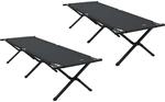 vidaXL Klapp Schlafbett f&uuml;rs Camping 2 Stk Schwarz 193 x 69 x 45 cm 42003181