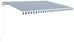vidaXL Automatische Markise mit LED & Windsensor 450x350 Blau und Wei&szlig; 3069011