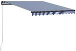 vidaXL Einziehbare Markise Handbetrieben 300 x 250 cm Blau und Wei&szlig; 3055184