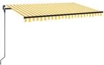 vidaXL Markise Manuell Einziehbar 450x300 cm Gelb und Wei&szlig; 3069118