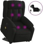 vidaXL Elektrischer Massagesessel mit Aufstehhilfe Schwarz Stoff Modell 9
