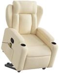 vidaXL Massagesessel mit Aufstehhilfe Creme Stoff Modell 11