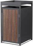 ML-Design M&uuml;lltonnenbox 1Er mit Pflanzdach Anthrazit-Holzoptik 240L