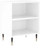 vidaXL Nachttisch Hochglanz-Wei&szlig; 40x30x50 cm Holzwerkstoff Modell 6