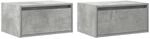 vidaXL Wand-Nachttische mit LED-Leuchten 2 Stk Betongrau 860218