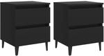 vidaXL Nachttische 2 Stk Schwarz 40x35x50 cm Holzwerkstoff Modell 13