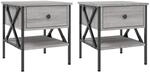 vidaXL Nachttische 2 Stk Grau Sonoma 40x42x45 cm Holzwerkstoff