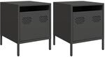 vidaXL Nachttische 2 Stk, Schwarz 35x39x43,5 cm Stahl 851245