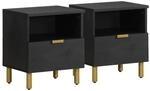 vidaXL Nachttisch Schwarz 40x33x46 cm Holzwerkstoff 4017655