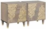 vidaXL Nachttisch 2 Stk Grau 40 x 33 x 46 cm Massives Mangoholz 4018769