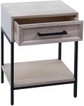 MCW Nachttisch N91 Shabby-Look Paulownia Holz 59x43x36cm Natur